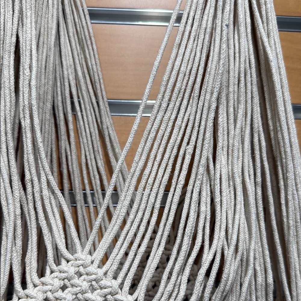 Magid Natural Cotton Macrame Fringe Shoulder Bag - Picture 8 of 10